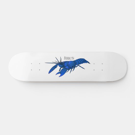 Skateboard Illustration de l'écrevisse marron bleu (Horz)