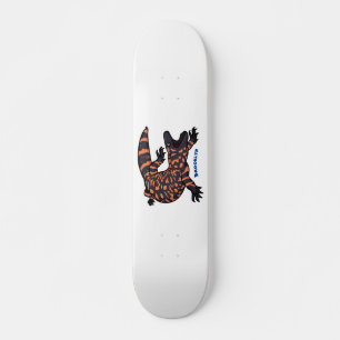 Skateboard Illustration de lézard géant affamé