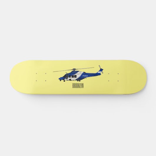 Skateboard Illustration de l'hélicoptère de police (Horz)