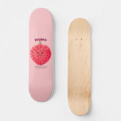 Skateboard Illustration de litchee rose mignon (Recto)