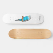 Skateboard Illustration de l'oiseau bleu budgerigar (Horz)