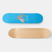 Skateboard Illustration de mignon léopard des neiges (Horz)