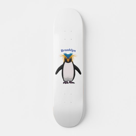Skateboard Illustration de mignon macaroni pingouin (Devant)