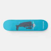 Skateboard Illustration de mignons baleines et voiliers (Horz)