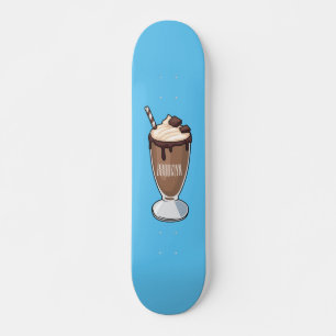 Skateboard Illustration de milk-shake au chocolat
