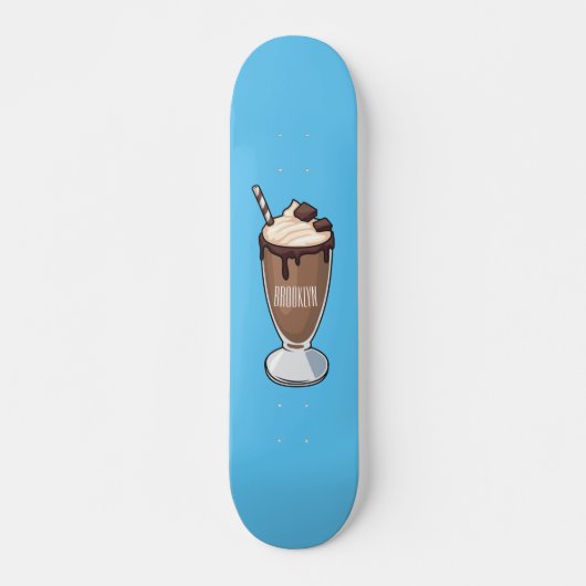 Skateboard Illustration de milk-shake au chocolat (Devant)