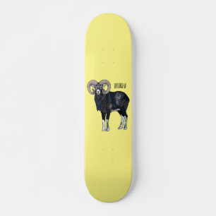Skateboard Illustration de mouflon, mouton