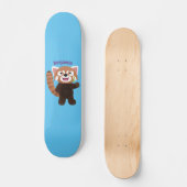Skateboard Illustration de panda rouge mignon (Recto)
