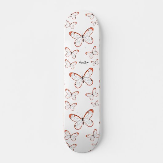 Skateboard Illustration de papillon en verre (Devant)