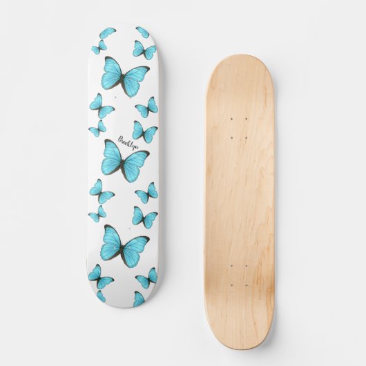 Skateboard Illustration de papillons Morpho (Recto)