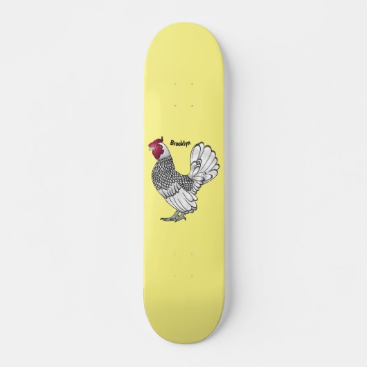 Skateboard Illustration de poulet Sebright (Devant)