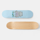 Skateboard Illustration de saut en hippo mignon (Horz)