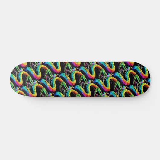 Skateboard Illustration de serpent coloré (Horz)