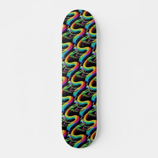 Skateboard Illustration de serpent coloré (Devant)