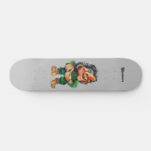 Skateboard Illustration de troll drôle scandinave aquarelle (Horz)