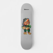 Skateboard Illustration de troll drôle scandinave aquarelle (Devant)