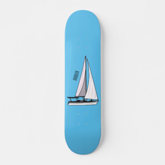 Skateboard Illustration de voilier (Devant)