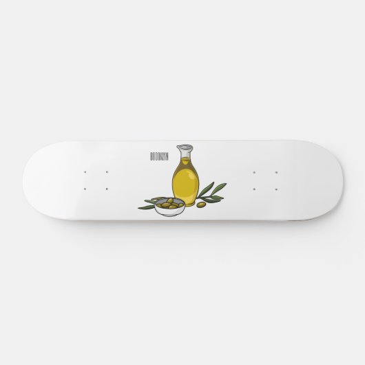 Skateboard Illustration d'huile d'olive (Horz)