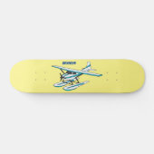 Skateboard Illustration d'hydravion bleu blanc (Horz)