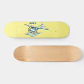 Skateboard Illustration d'hydravion bleu blanc (Horz)