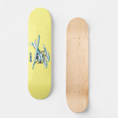 Skateboard Illustration d'hydravion bleu blanc (Recto)