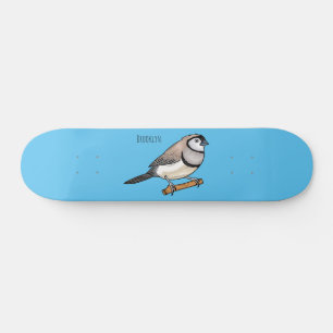 Skateboard Illustration d'oiseau à deux barreaux