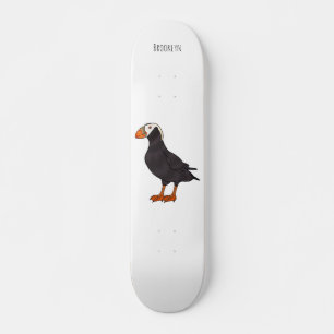 Skateboard Illustration d'oiseau bouffon touffu