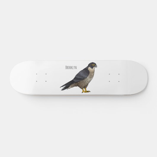 Skateboard Illustration d'oiseau de faucon pèlerin (Horz)
