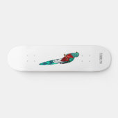 Skateboard Illustration d'oiseau de quetzal resplendissant (Horz)