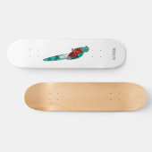Skateboard Illustration d'oiseau de quetzal resplendissant (Horz)