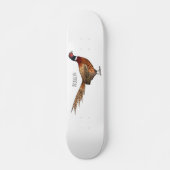 Skateboard Illustration d'oiseau faisan à cou circulaire (Devant)