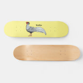 Skateboard Illustration d'oiseau faisan d'argent (Horz)