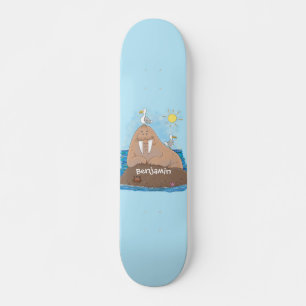 Skateboard Illustration drôle de morse joyeux