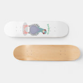 Skateboard Illustration drôle de pigeon curieux (Horz)