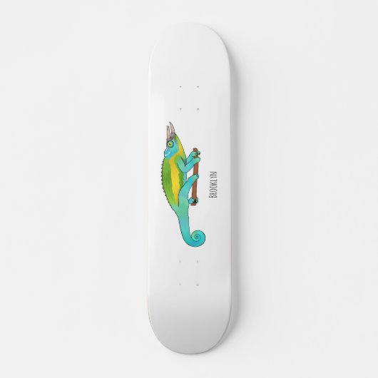 Skateboard Illustration du caméléon de Jackson (Devant)