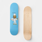 Skateboard Illustration du chef mignon lion (Recto)