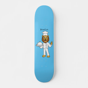 Skateboard Illustration du chef mignon lion