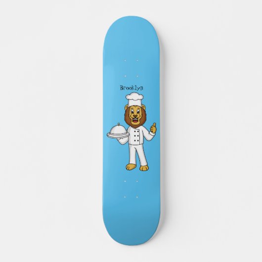 Skateboard Illustration du chef mignon lion (Devant)