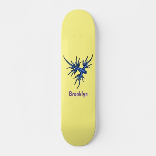 Skateboard Illustration du dragon bleu des limaces de mer (Devant)
