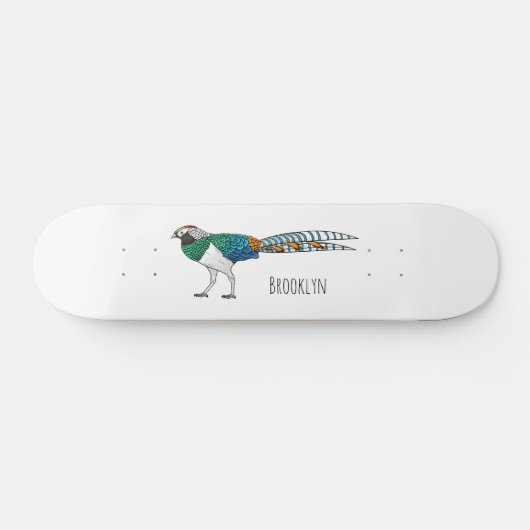 Skateboard Illustration du faisan de Lady Amherst (Horz)
