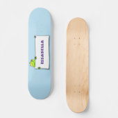 Skateboard Illustration du panneau de grenouille verte mignon (Recto)