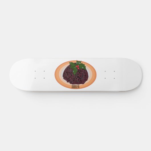 Skateboard Illustration du pudding de Noël (Horz)