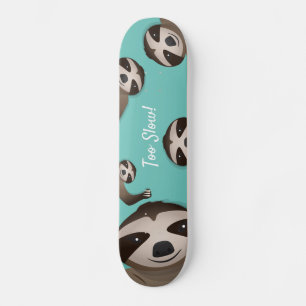 Skateboard Illustration d'un animal Turquoise trop lent