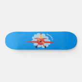 Skateboard Illustration d'un avion rouge volant mignon (Horz)