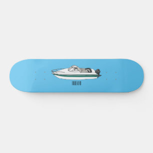 Skateboard Illustration d'un bateau à moteur