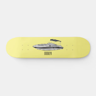 Skateboard Illustration d'un bateau à moteur