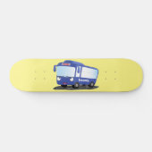 Skateboard Illustration d'un bus moderne bleu mignon (Horz)