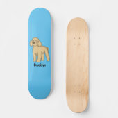 Skateboard Illustration d'un caniche brun joyeux (Recto)