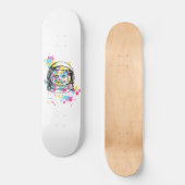 Skateboard Illustration d'un chat astronaute (Recto)
