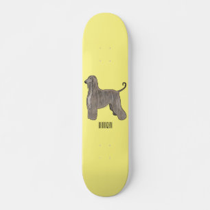 Skateboard Illustration d'un chien hound afghan
